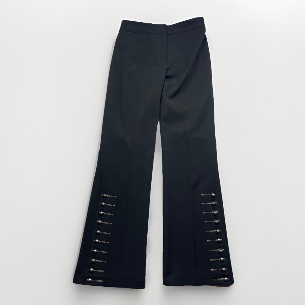 Joseph Ribkoff Wide Leg Trousers Black Pants Metal Stud Detailing Wom Size 6 - Picture 1 of 15